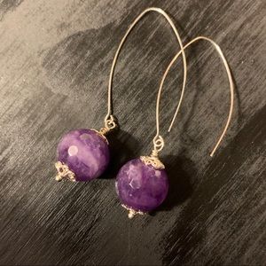 ☀️NEW! Large faceted amethyst orb earrings
